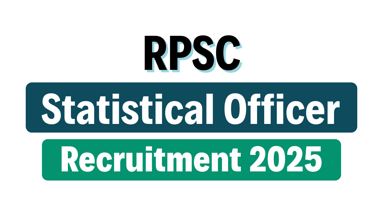 RPSC Statistical Officer Online Form 2025