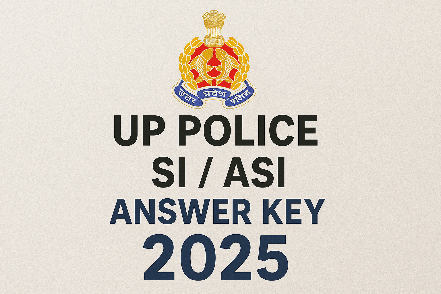 UP Police SI / ASI Answer Key 2025